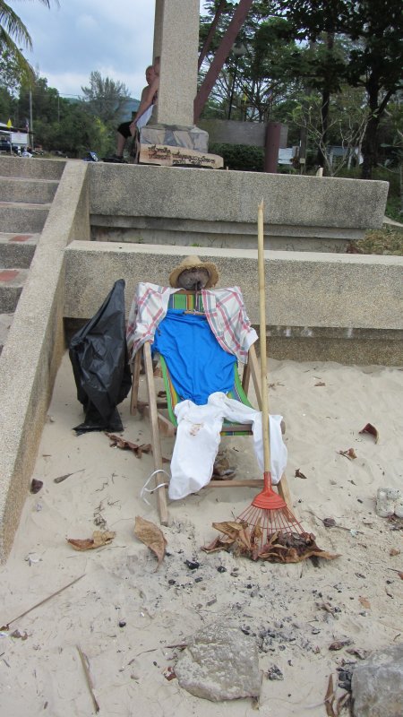 Pilnujący plaży stróż